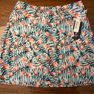 Kyodan Flamingo Print Mini Skirt - Pink and Green Small NWT